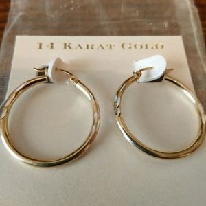 14k solid gold hoop earing
